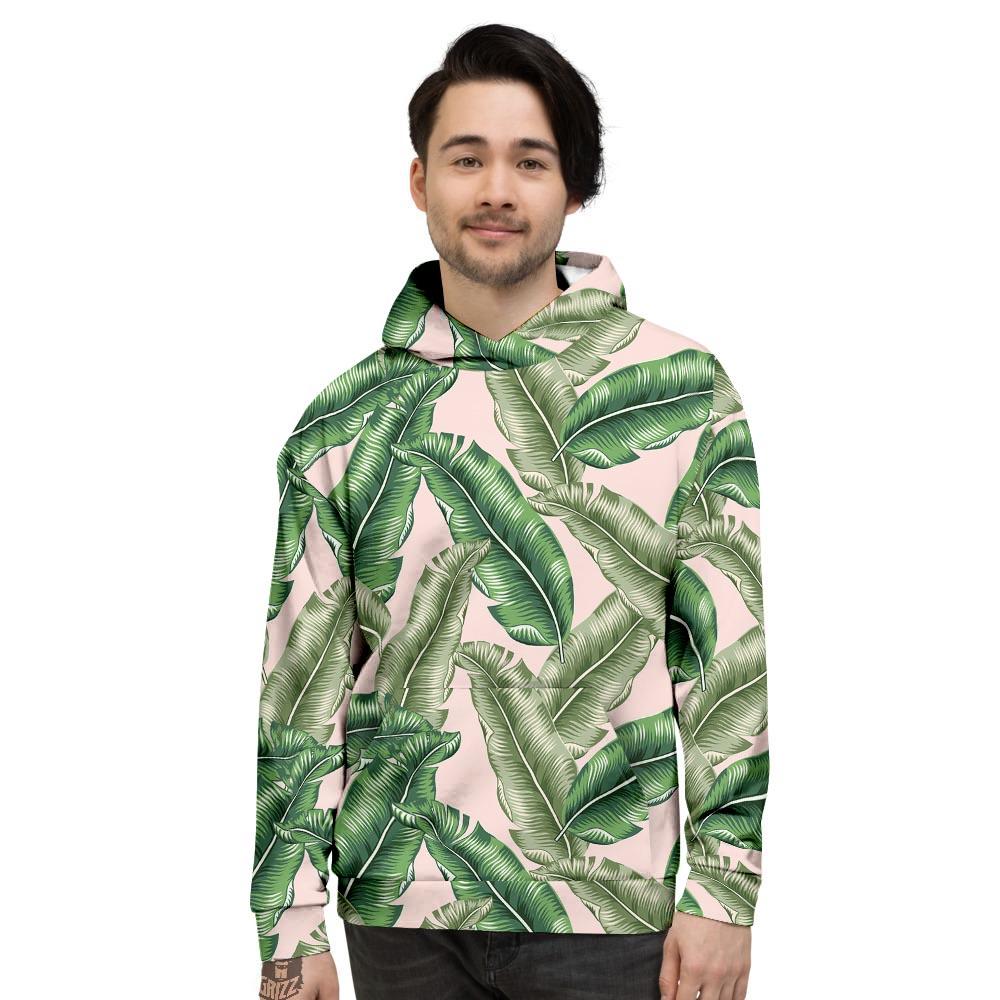 Banana Leaves Tropical Print Pattern Men's Hoodie-grizzshop