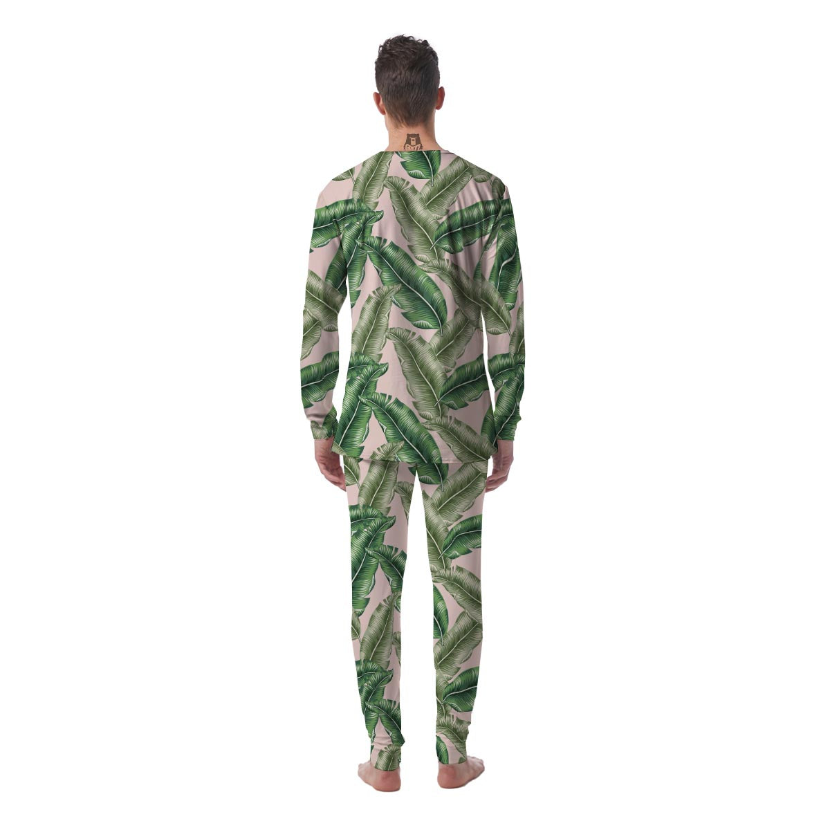 Banana Leaves Tropical Print Pattern Men's Pajamas-grizzshop