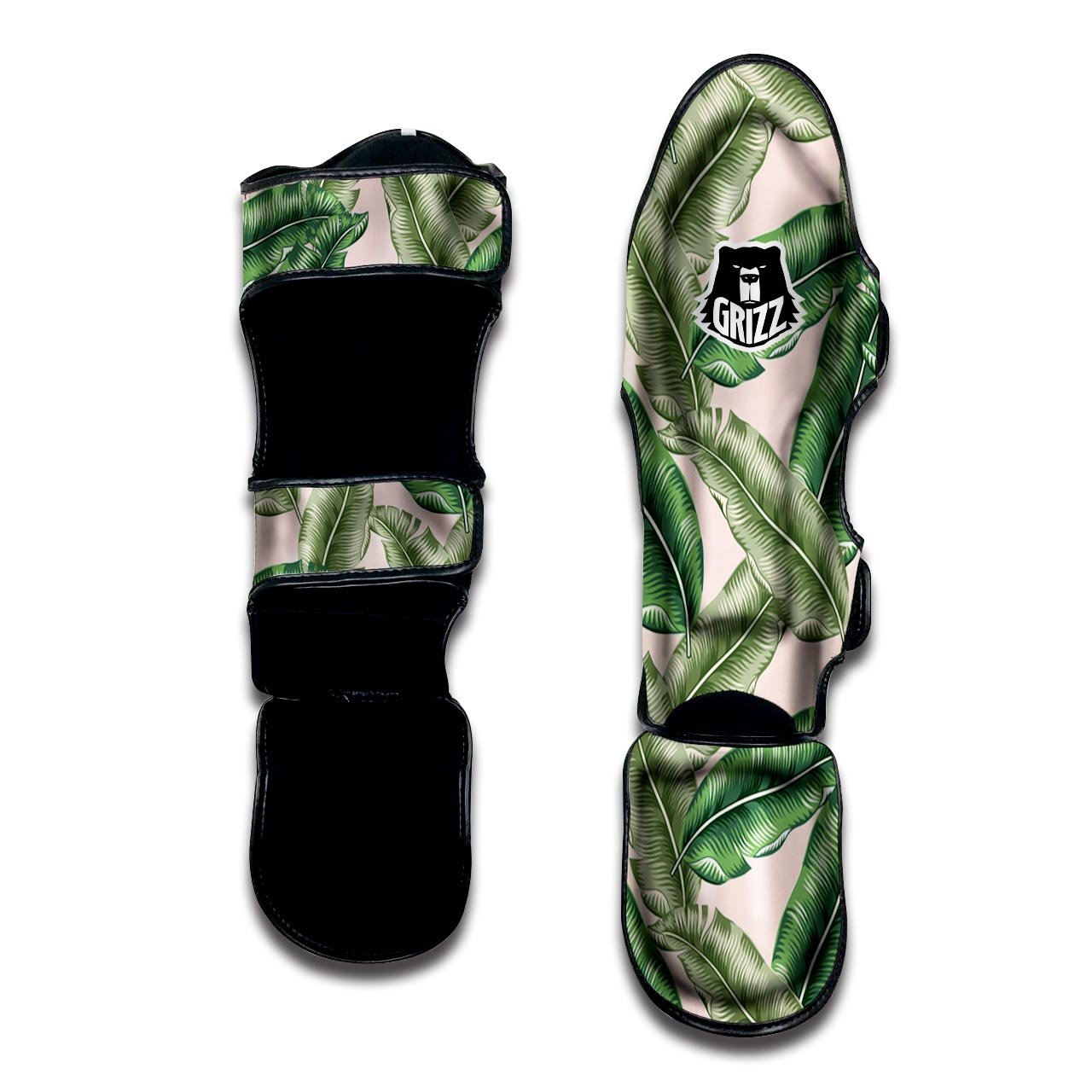 Banana Leaves Tropical Print Pattern Muay Thai Shin Guards-grizzshop