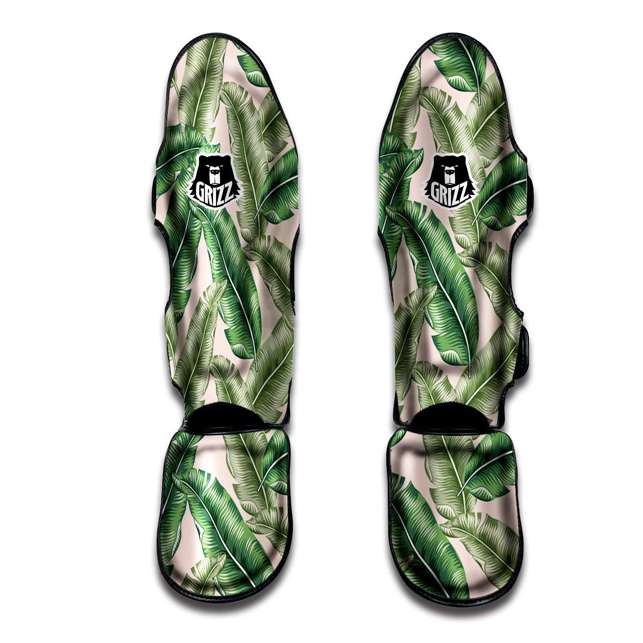 Banana Leaves Tropical Print Pattern Muay Thai Shin Guards-grizzshop