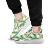 Banana Leaves Tropical Print Pattern White Athletic Shoes-grizzshop