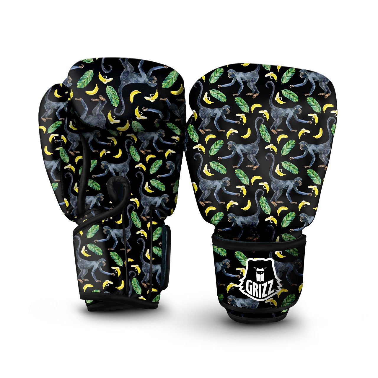 Banana Monkey Pattern Pattern Boxing Gloves-grizzshop