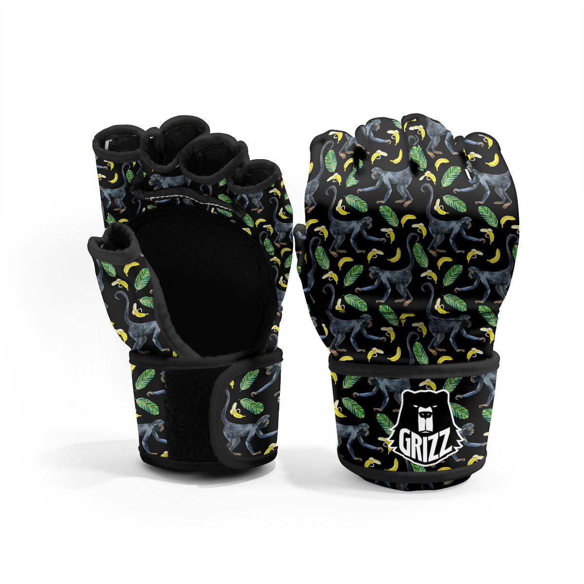 Banana Monkey Pattern Pattern MMA Gloves-grizzshop