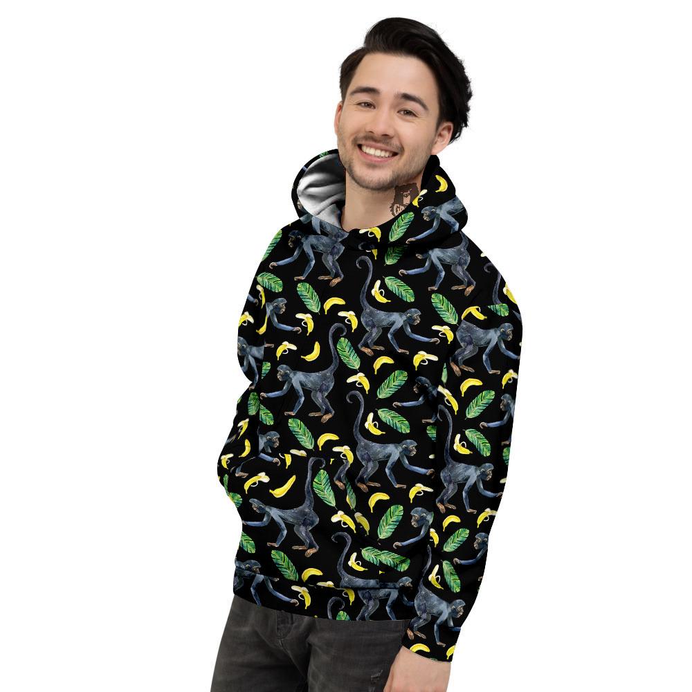 Banana Monkey Pattern Pattern Men's Hoodie-grizzshop
