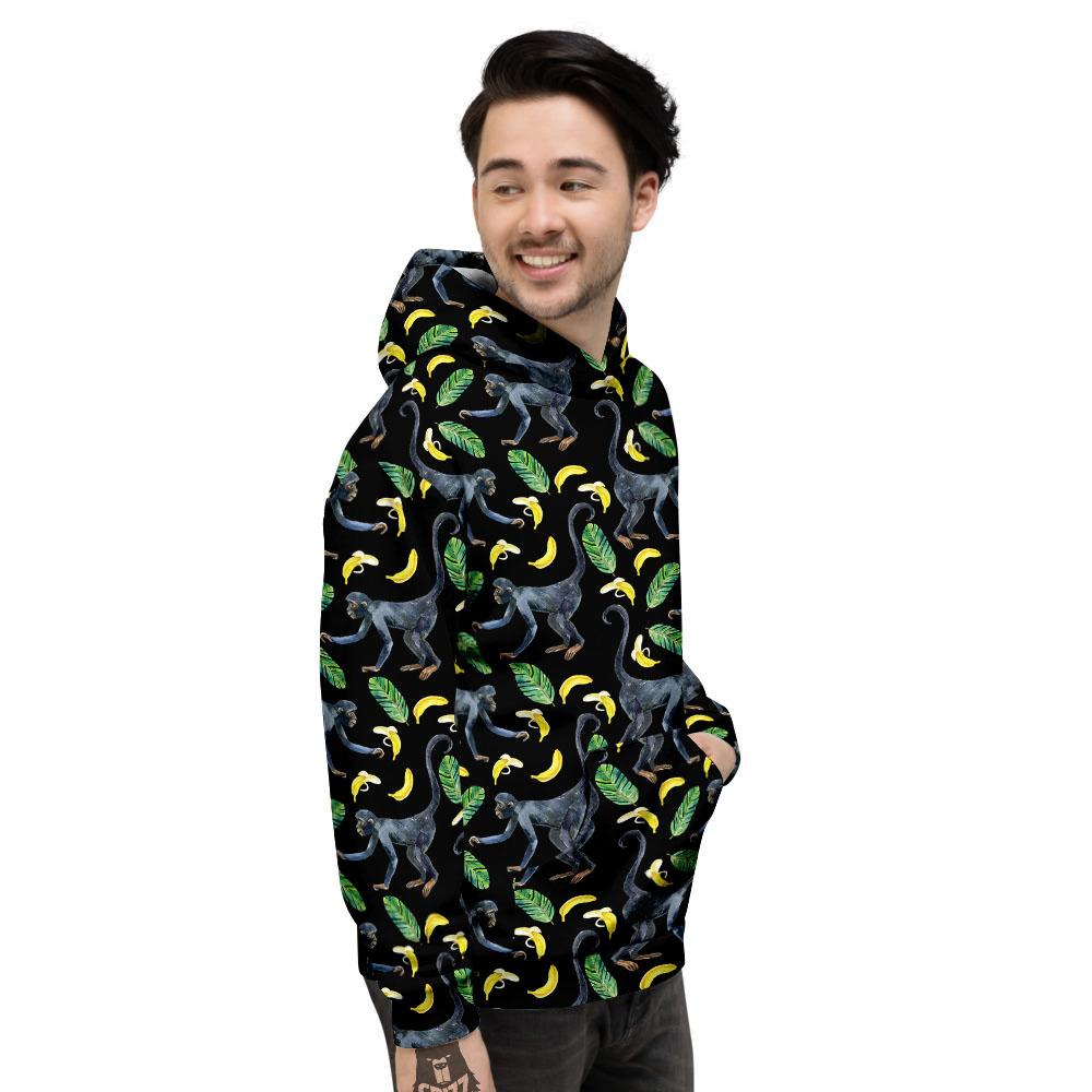 Banana Monkey Pattern Pattern Men's Hoodie-grizzshop