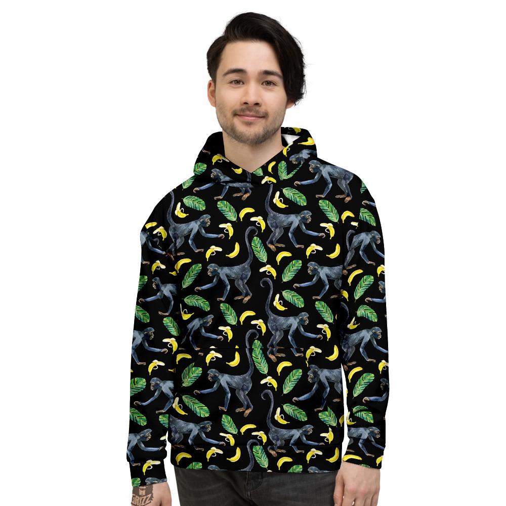 Banana Monkey Pattern Pattern Men's Hoodie-grizzshop