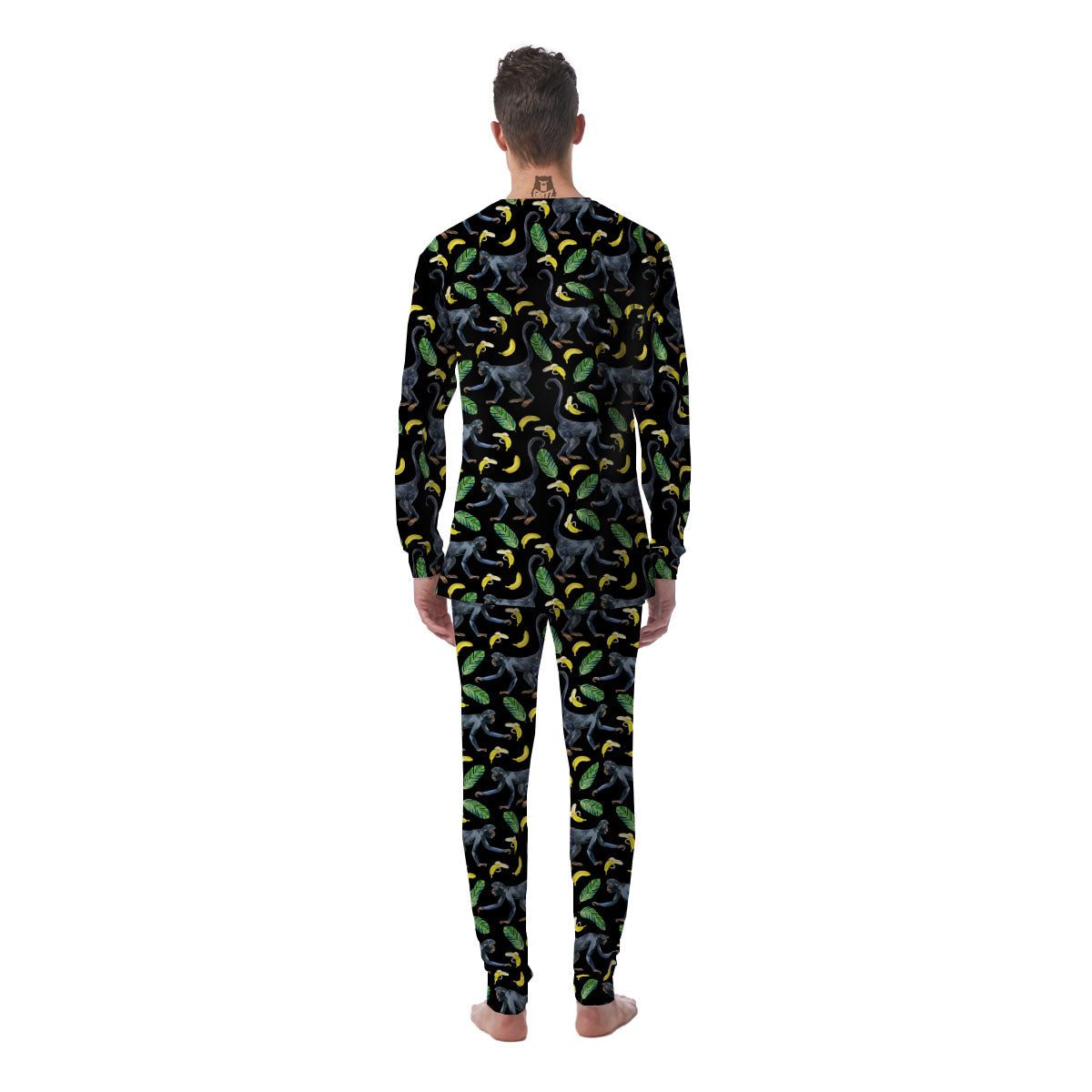Banana Monkey Pattern Pattern Men's Pajamas-grizzshop