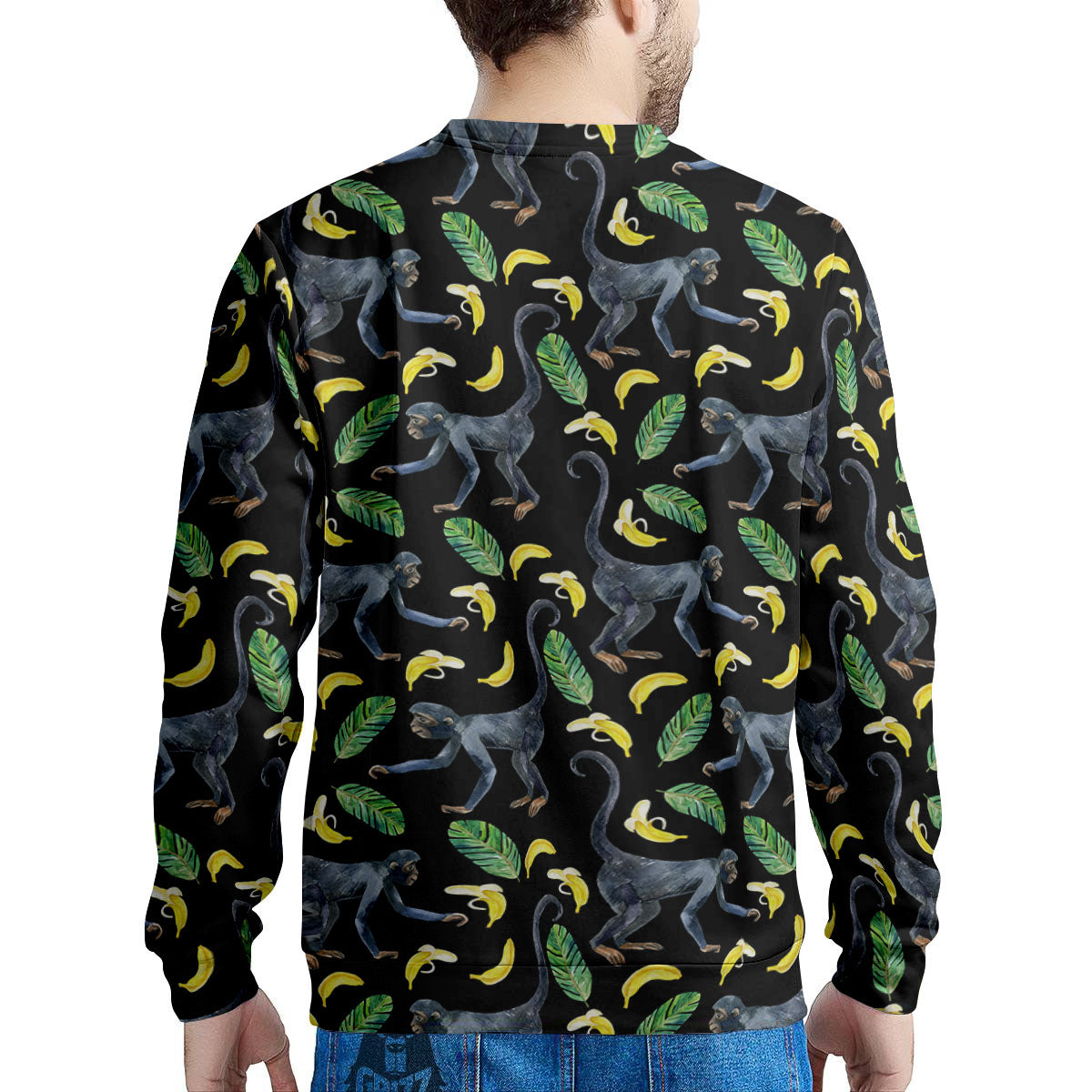 Banana Monkey Pattern Pattern Men's Sweatshirt-grizzshop