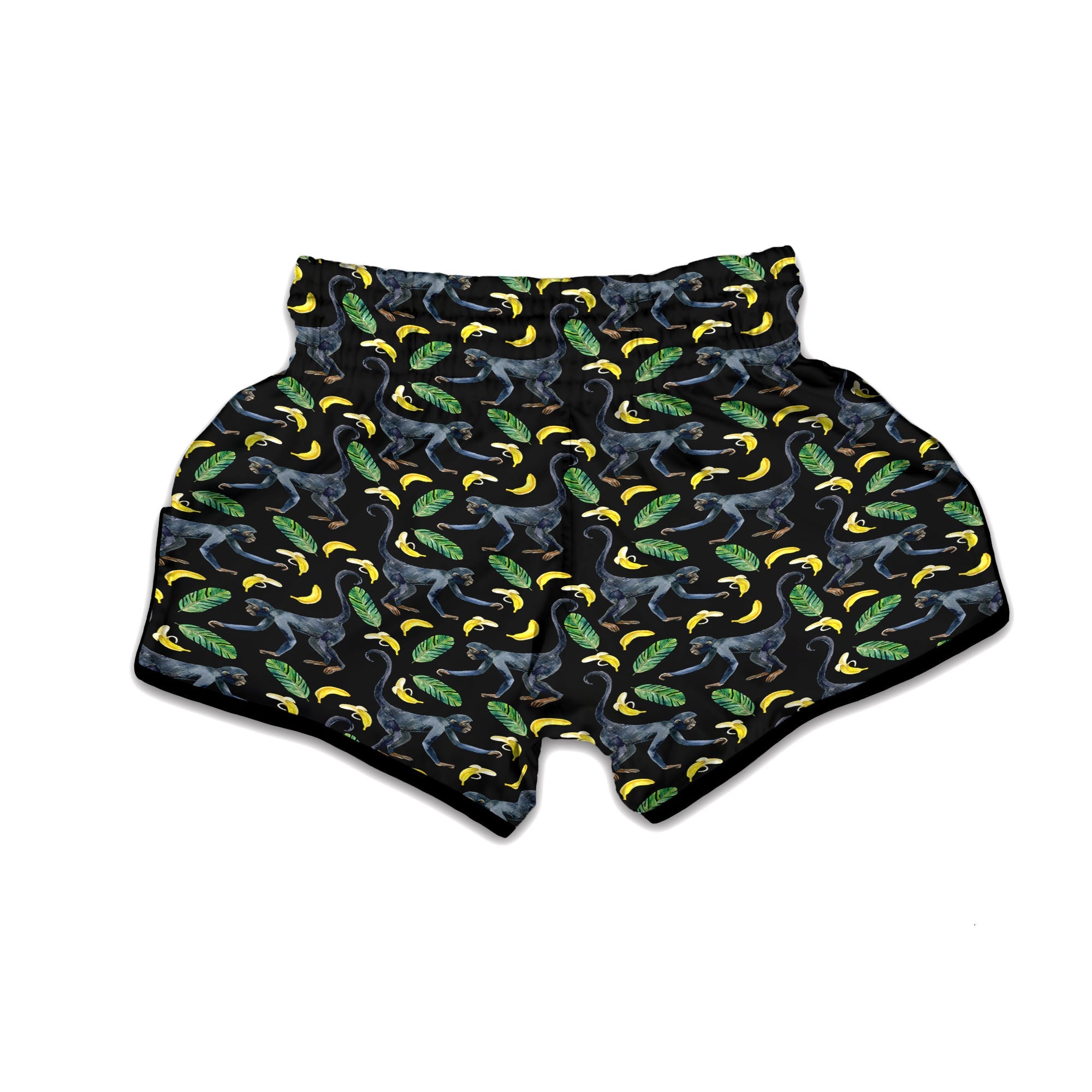 Banana Monkey Pattern Pattern Muay Thai Boxing Shorts-grizzshop