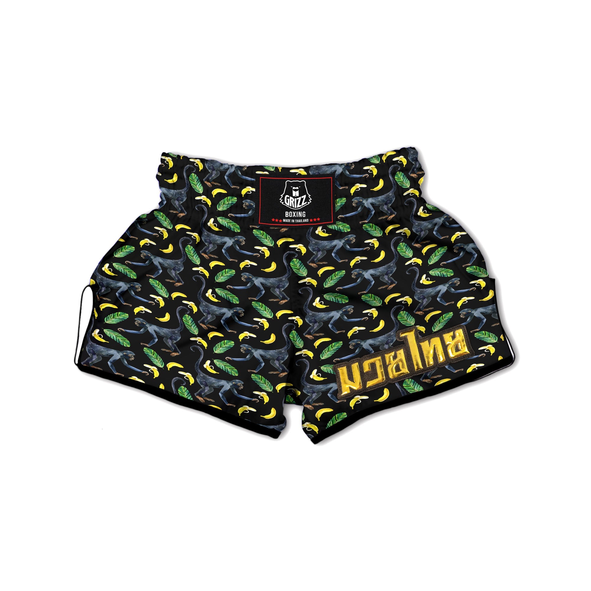 Banana Monkey Pattern Pattern Muay Thai Boxing Shorts-grizzshop