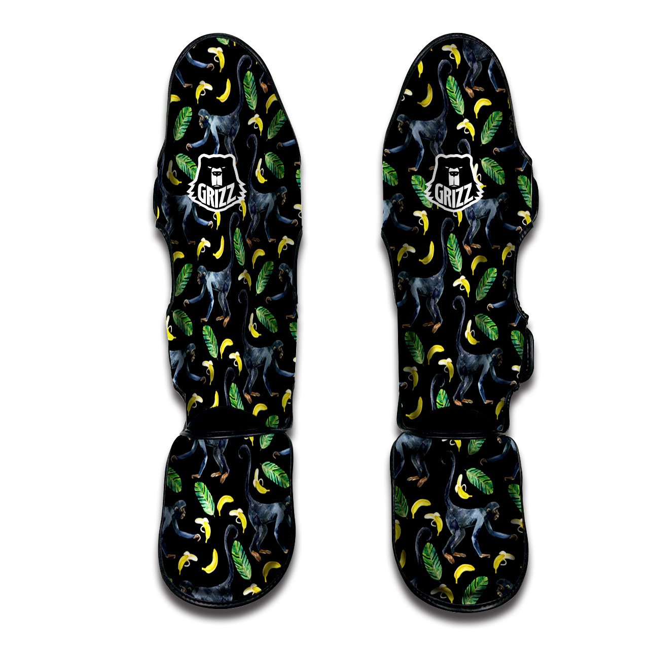 Banana Monkey Pattern Pattern Muay Thai Shin Guards-grizzshop