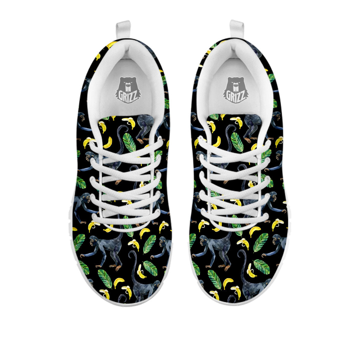 Banana Monkey Pattern Pattern White Sneaker-grizzshop