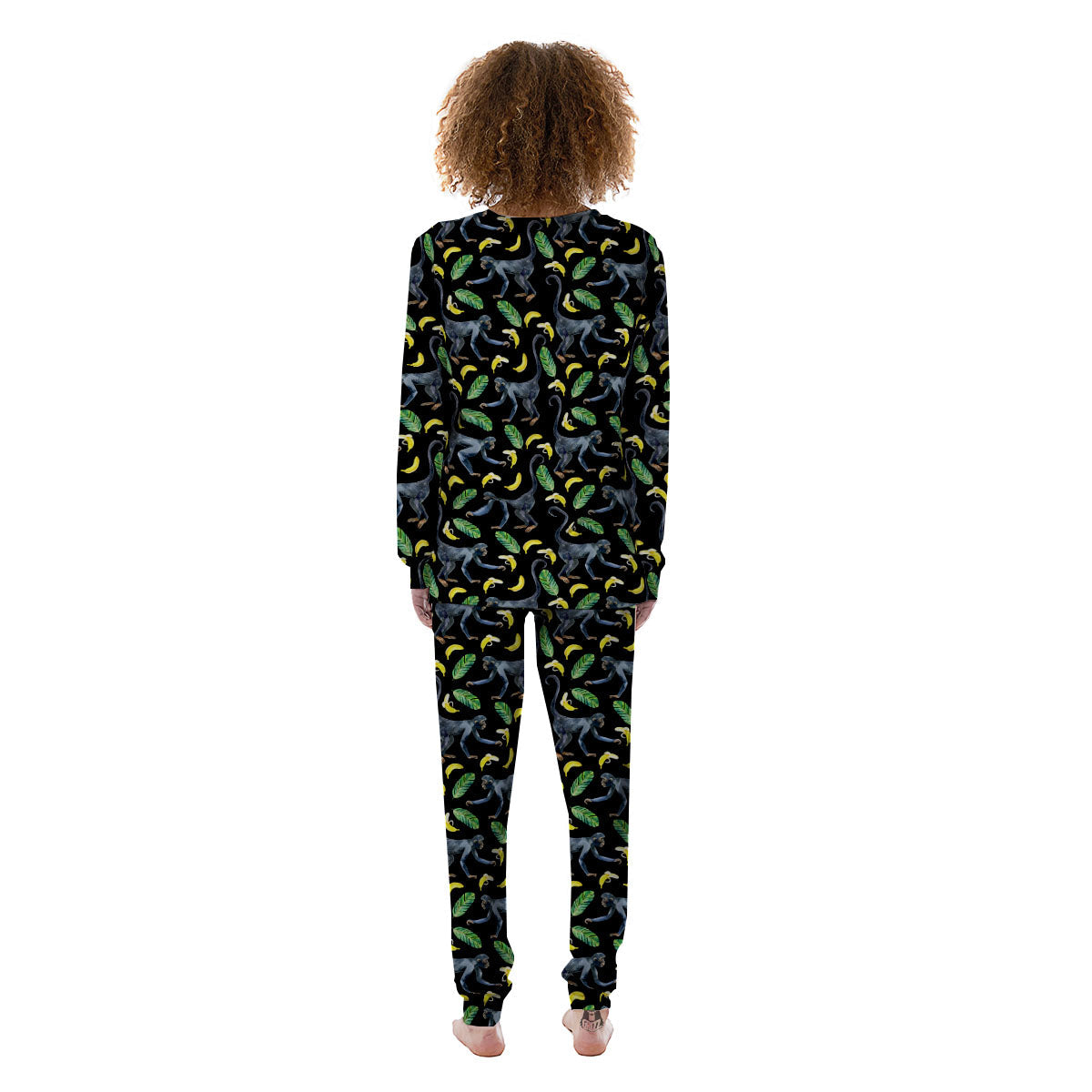Banana Monkey Pattern Pattern Women's Pajamas-grizzshop