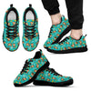 Banana Monkey Pattern Print Black Sneaker Shoes For Men Women-grizzshop