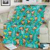 Banana Monkey Pattern Print Blanket-grizzshop