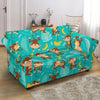 Banana Monkey Pattern Print Loveseat Cover-grizzshop