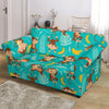 Banana Monkey Pattern Print Loveseat Cover-grizzshop