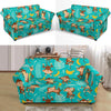 Banana Monkey Pattern Print Loveseat Cover-grizzshop