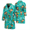 Banana Monkey Pattern Print Men Long Robe-grizzshop