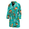 Banana Monkey Pattern Print Men Long Robe-grizzshop