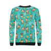 Banana Monkey Pattern Print Women Crewneck Sweatshirt-grizzshop