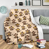 Banana Monkey Print Pattern Blanket-grizzshop