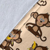 Banana Monkey Print Pattern Blanket-grizzshop