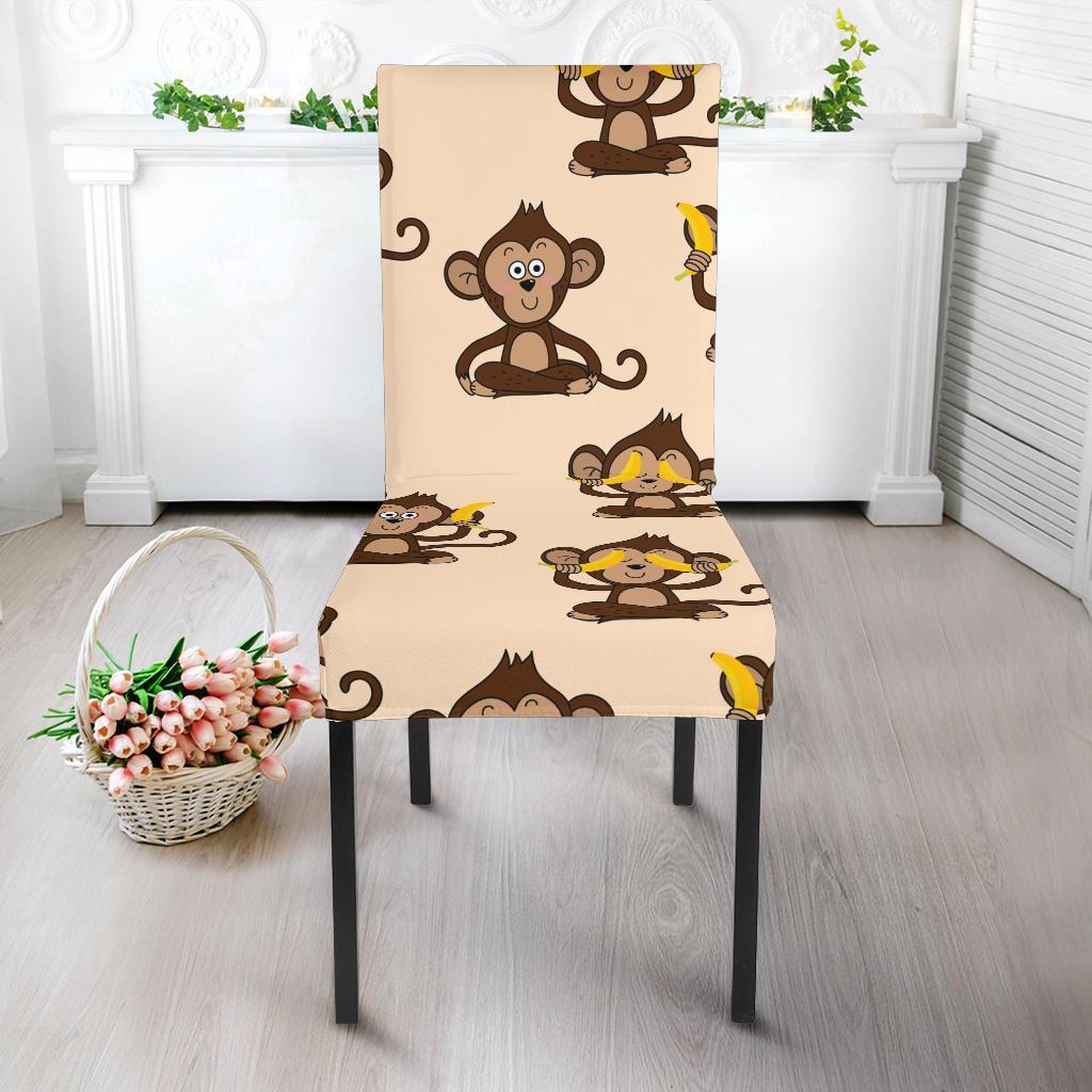 Banana Monkey Print Pattern Chair Cover-grizzshop