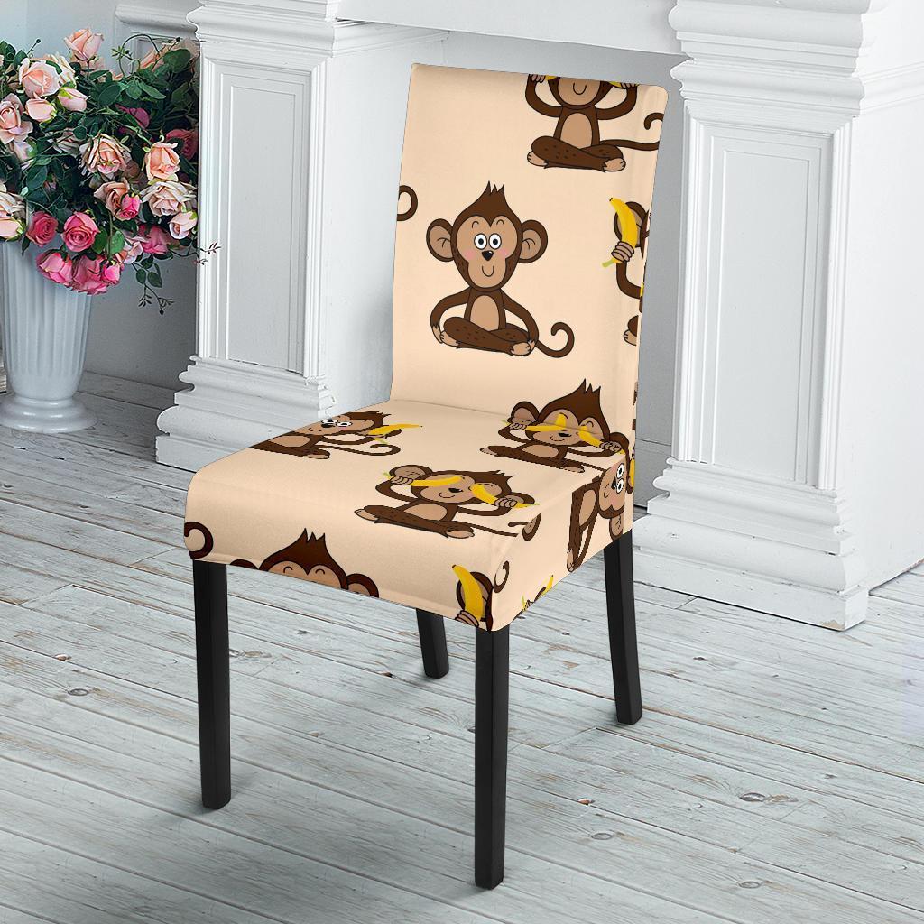 Banana Monkey Print Pattern Chair Cover-grizzshop