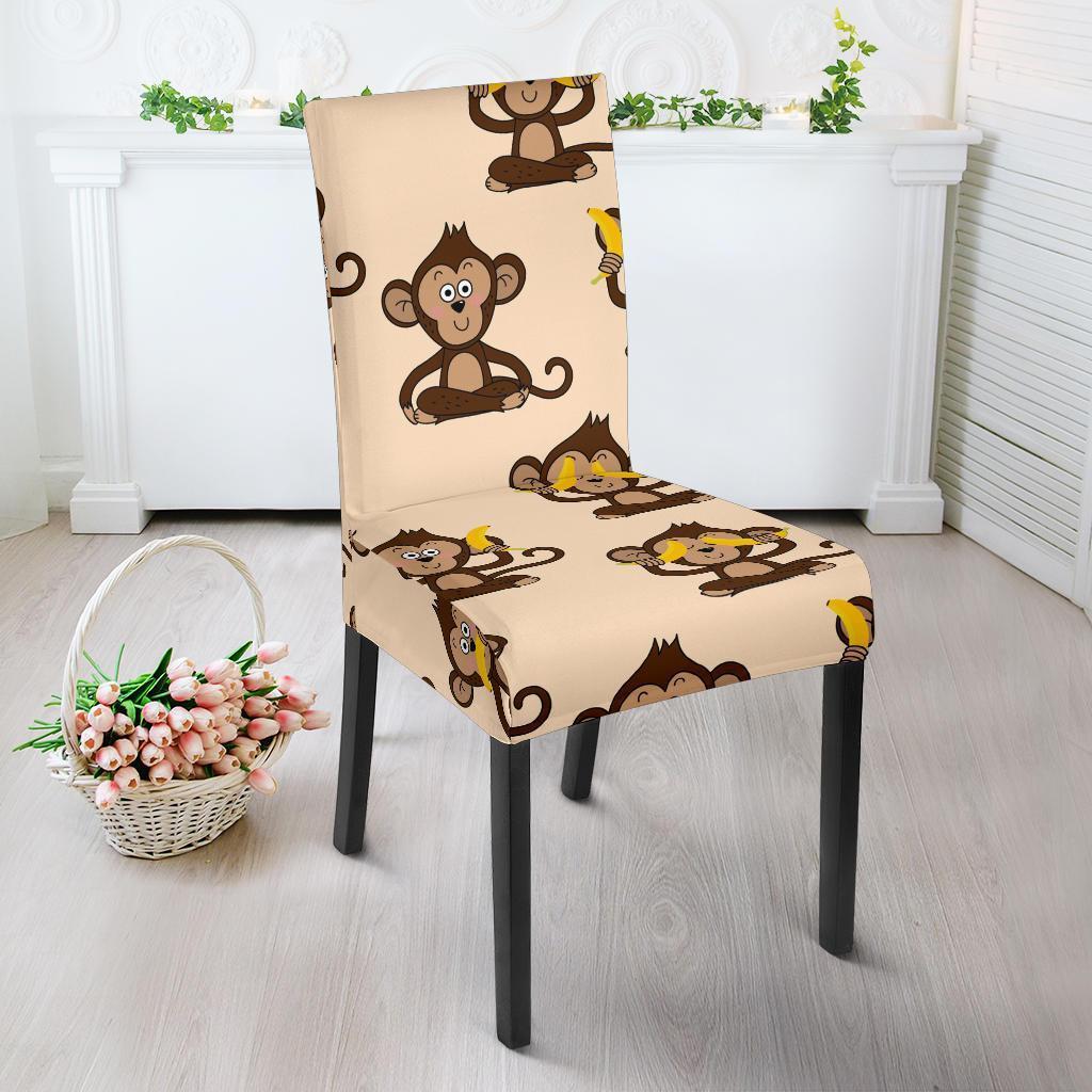 Banana Monkey Print Pattern Chair Cover-grizzshop