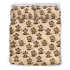 Banana Monkey Print Pattern Duvet Cover Bedding Set-grizzshop