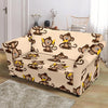 Banana Monkey Print Pattern Loveseat Cover-grizzshop