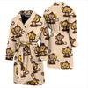 Banana Monkey Print Pattern Men Long Robe-grizzshop