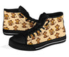 Banana Monkey Print Pattern Men Women's High Top Shoes-grizzshop