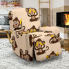 Banana Monkey Print Pattern Recliner Cover-grizzshop