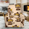 Banana Monkey Print Pattern Recliner Cover-grizzshop