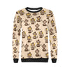 Banana Monkey Print Pattern Women Crewneck Sweatshirt-grizzshop