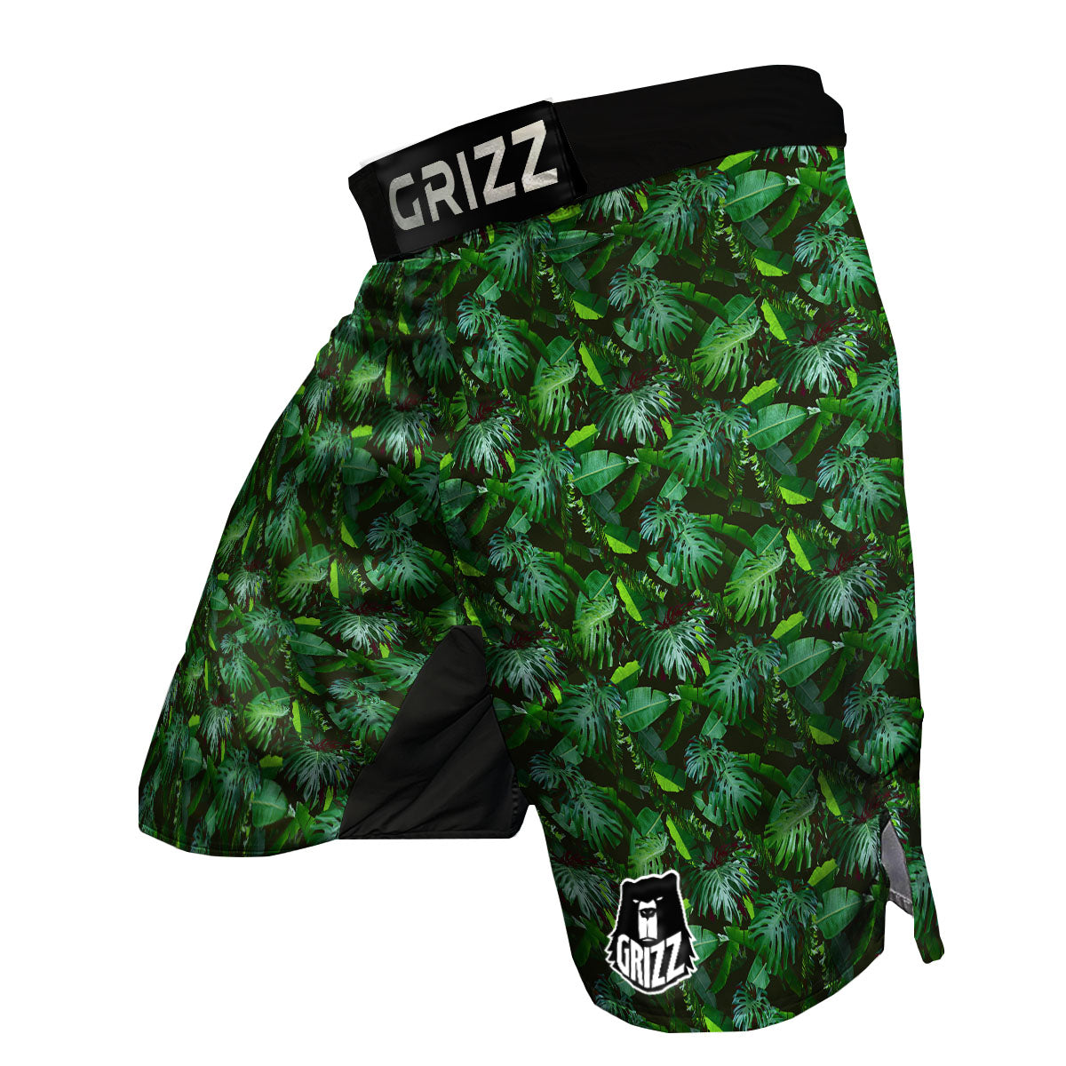 Banana Palm Leaf Green Tropical Print MMA Shorts-grizzshop