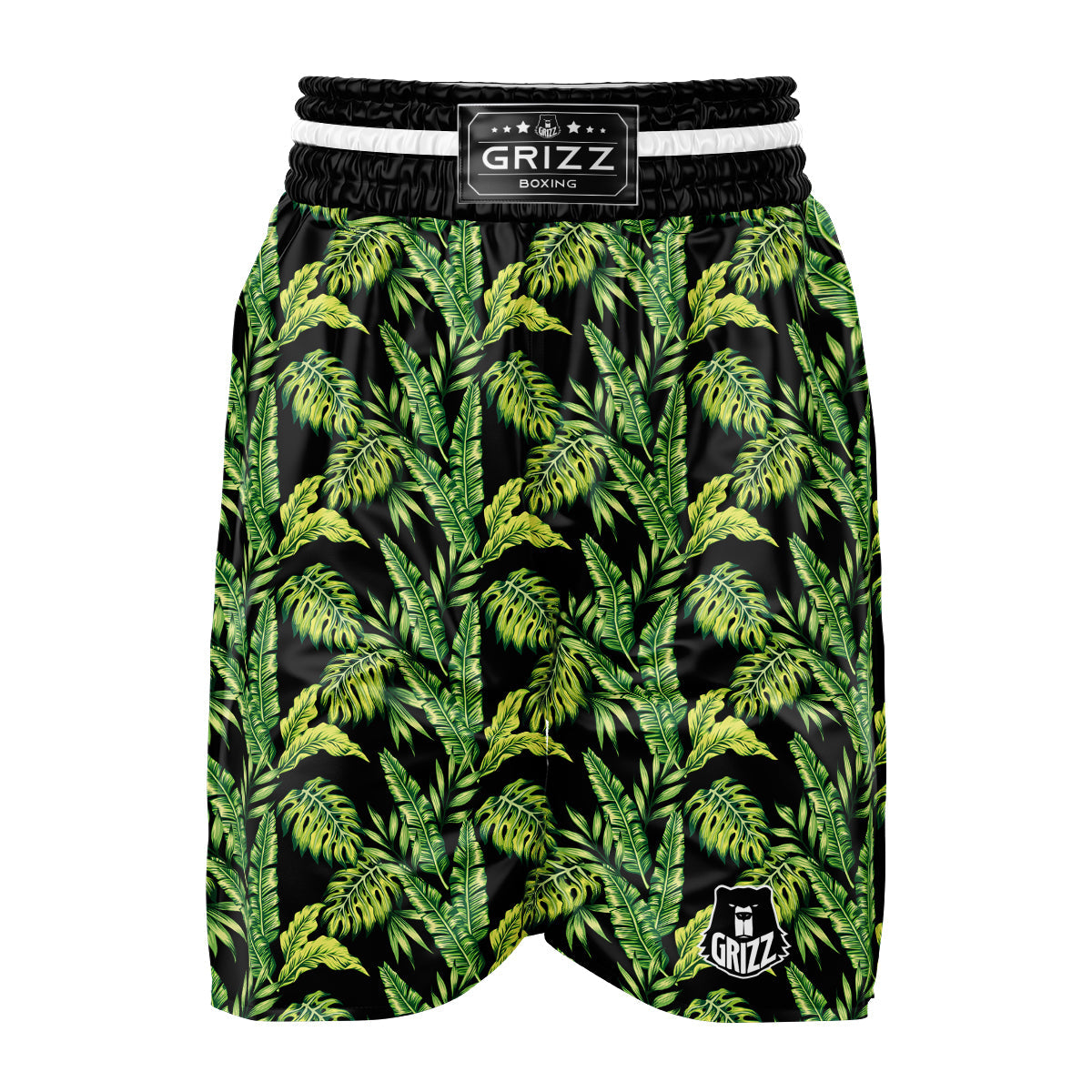 Banana Palm Leaf Print Pattern Boxing Shorts-grizzshop