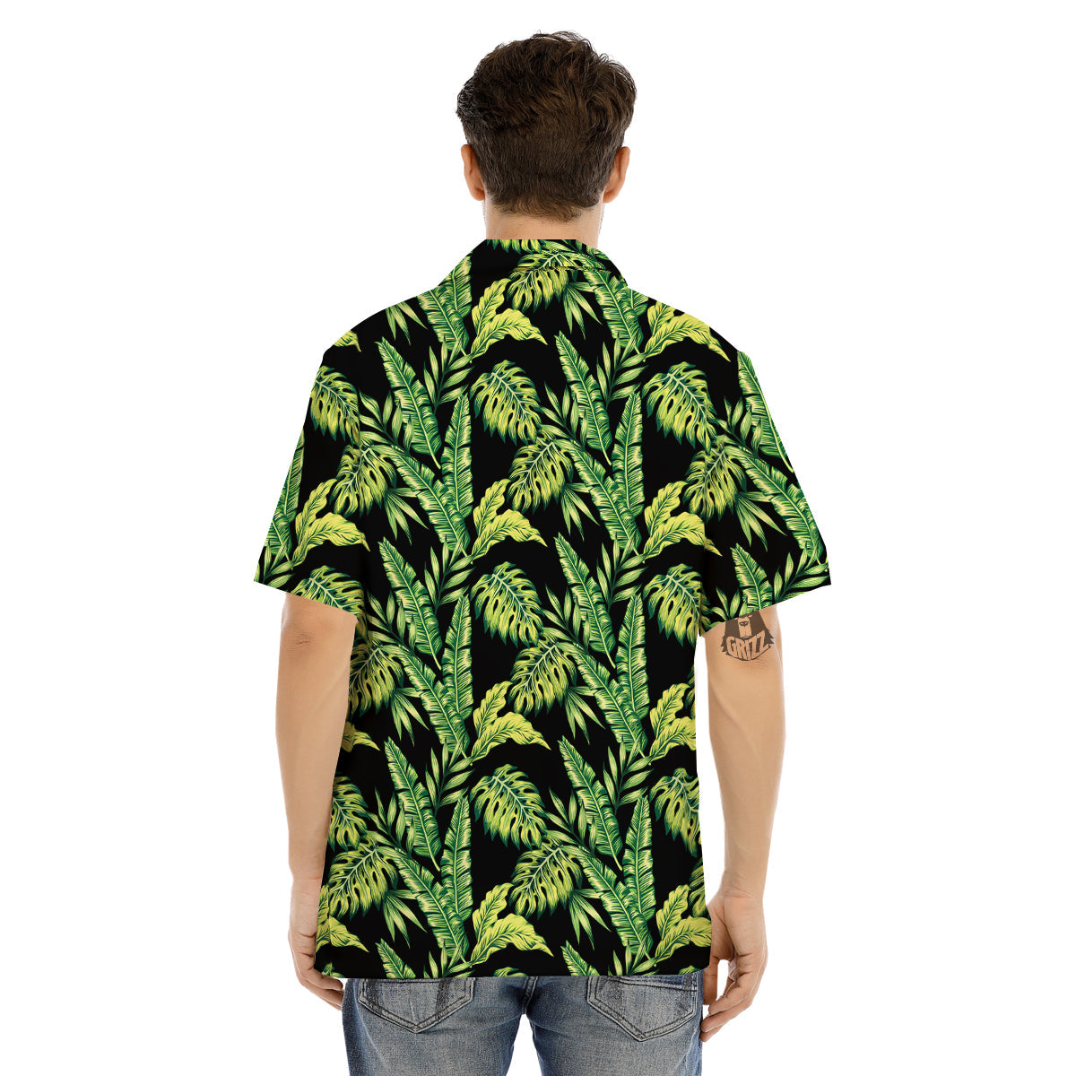 Banana Palm Leaf Print Pattern Men's Hawaiian Shirt-grizzshop