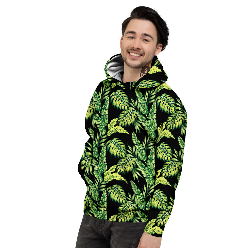 Banana Palm Leaf Print Pattern Men's Hoodie-grizzshop