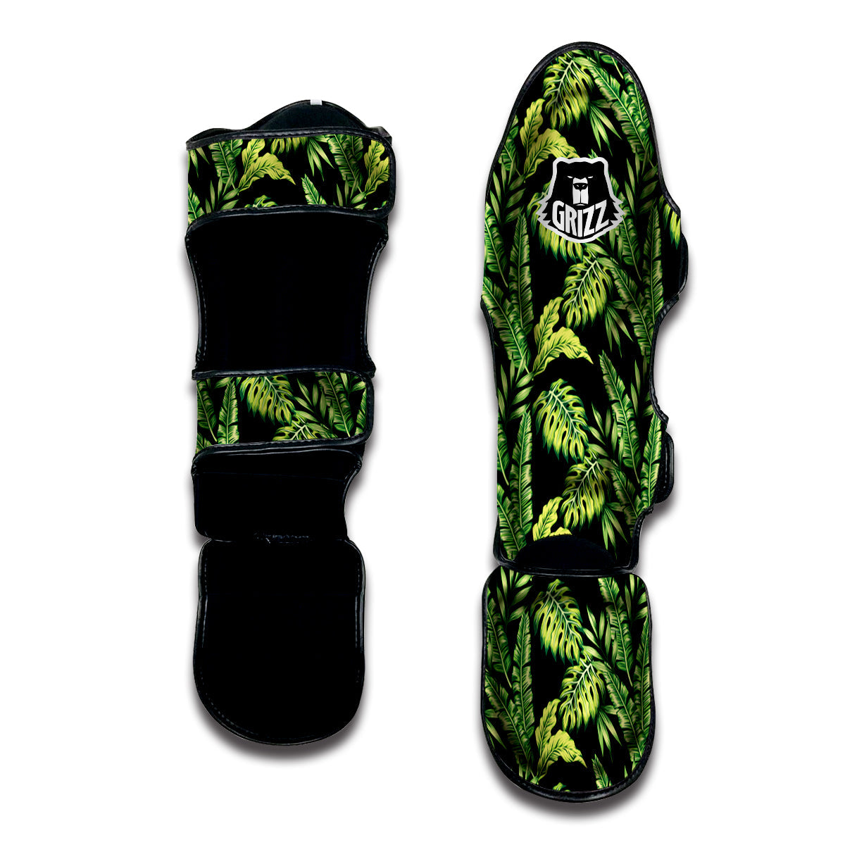 Banana Palm Leaf Print Pattern Muay Thai Shin Guards-grizzshop