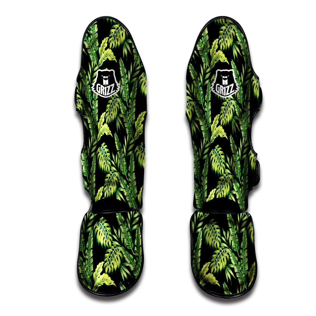 Banana Palm Leaf Print Pattern Muay Thai Shin Guards-grizzshop