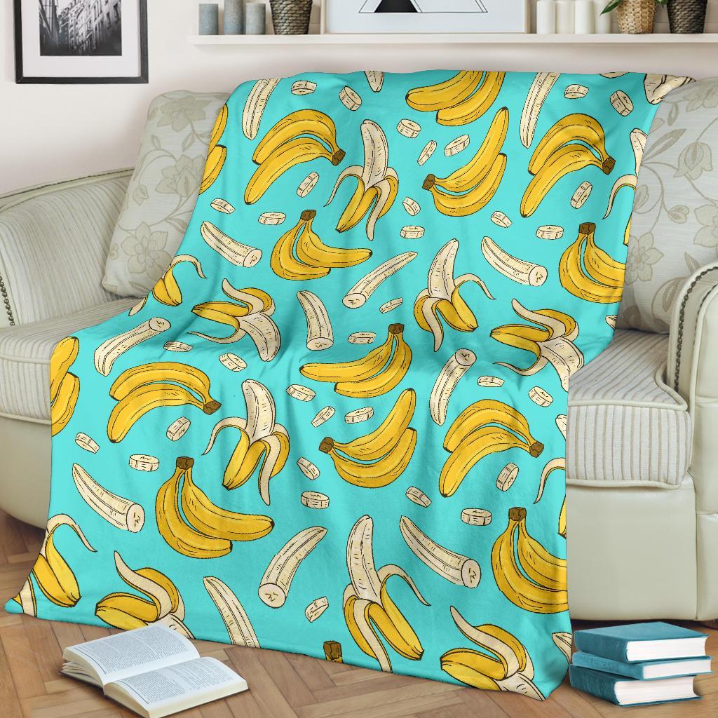 Banana Pattern Print Blanket-grizzshop