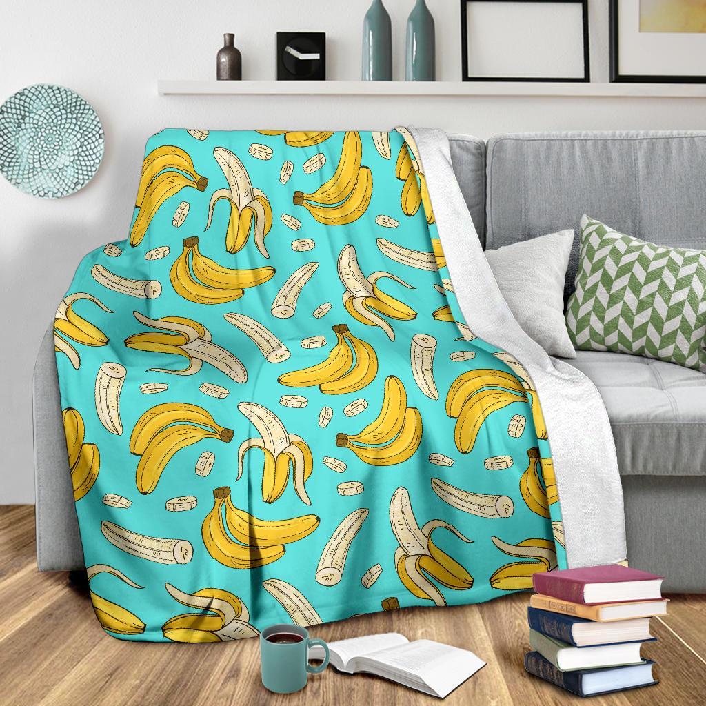 Banana Pattern Print Blanket-grizzshop