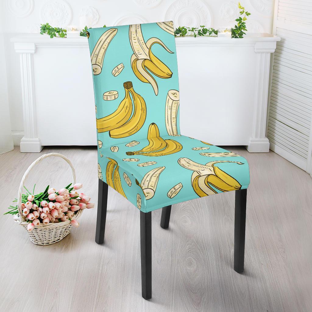 Banana Pattern Print Chair Cover-grizzshop