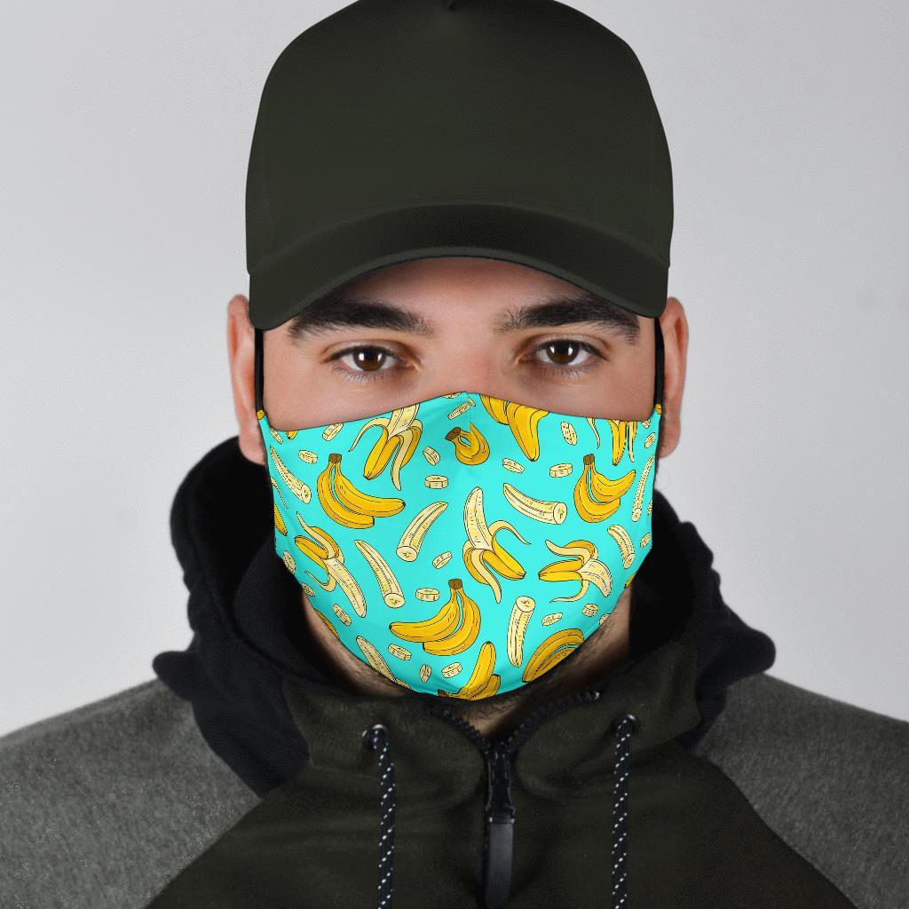 Banana Pattern Print Face Mask-grizzshop