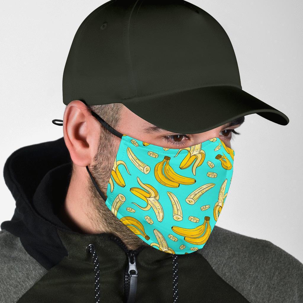 Banana Pattern Print Face Mask-grizzshop