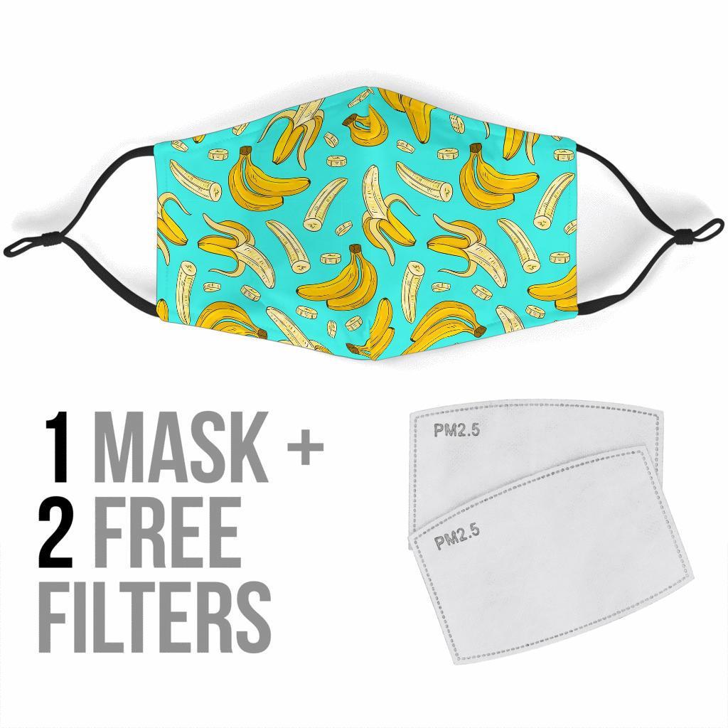 Banana Pattern Print Face Mask-grizzshop