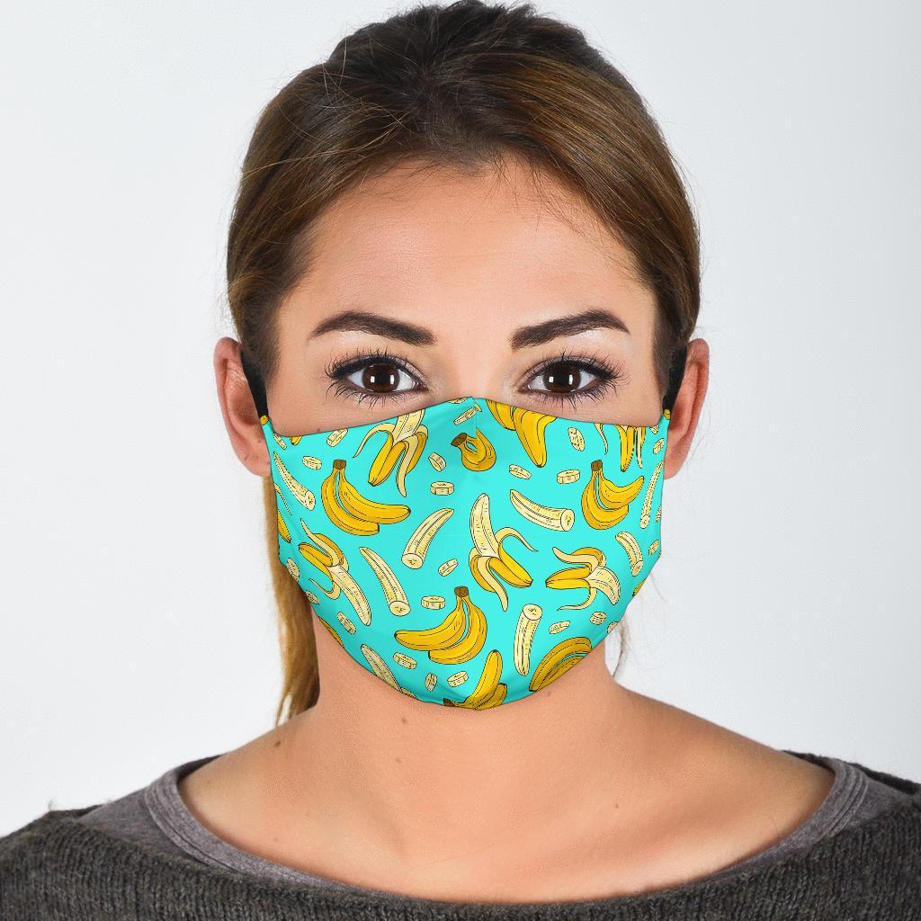 Banana Pattern Print Face Mask-grizzshop